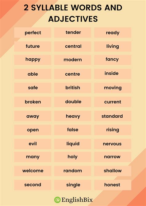 2 syllable words